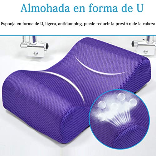 Soporte para el cuello del reposacabezas de la silla de ruedas Cómodo cojín del cojín del respaldo del asiento, acolchado ajustable para adultos de sillas de universales portátiles, 16 "-20", púrpura