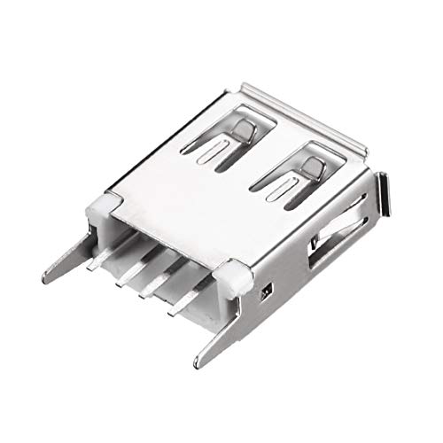 sourcing map PCB USB Conector Tipo-A Hembra Enchufe 4 Pasadores Vertical Recto Inserto 5uds