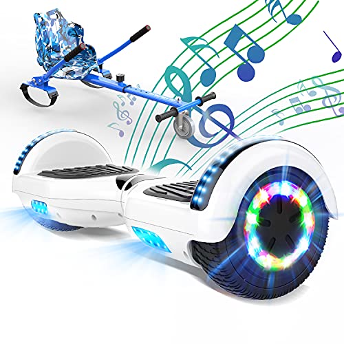 SOUTHERN WOLF Hoverboard con Silla, Hoverboard niños con Altavoz Bluetooth de 6,5 Pulgadas, Rueda con luz LED, con Asiento de Kart para niños y Adolescentes,Regalos para niños