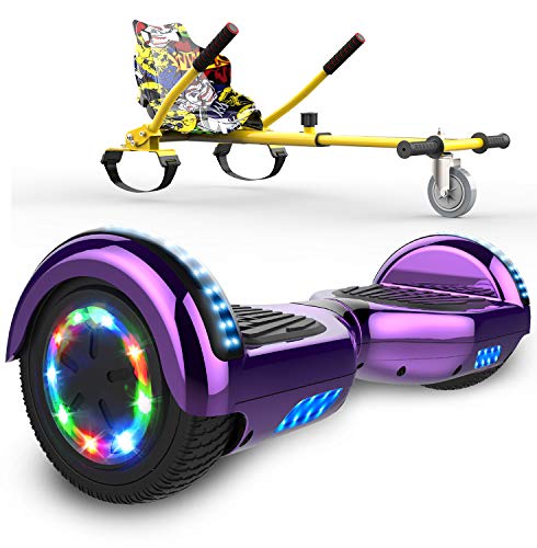 SOUTHERN WOLF Hoverboards Go Kart, Hoverboard con Silla, Luces LED de Rueda de Colores incorporadas y Bluetooth, Scooter eléctrico autoequilibrado de Motor de 2x350W, Regalos para niños