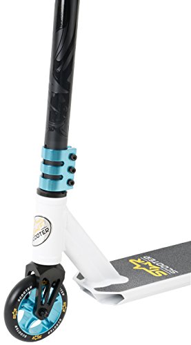 STAR SCOOTER Patinete Patineta Scooter Freestyle Stuntscooter para niños y niñas a Partir de 7 años y Adultos | 110 mm Edición Entrada | Blanco Azul