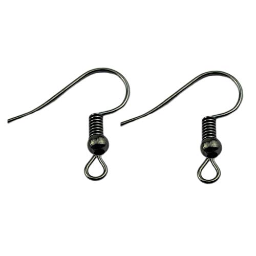 Stonges 800 ganchos de acero inoxidable para pendientes con bola y bobina de alambre hipoalergénico para orejas para hacer joyas de bricolaje (negro)