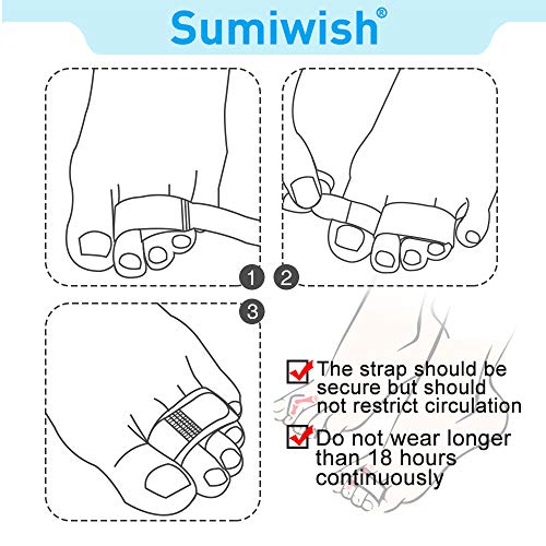 Sumiwish Enderezadora de dedos en martillo, paquete de 8 envolturas para los dedos, férula de tela, separadores de vendajes para dedos superpuestos