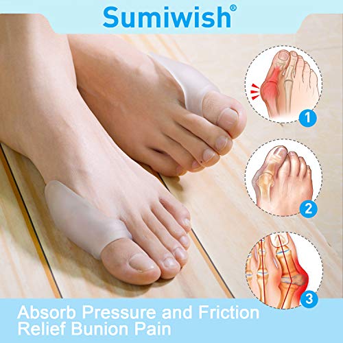 Sumiwish protector de bola de silicona de 10 piezas, protector de bola de gel, protector de juanete para el alivio del dolor de gota o artritis