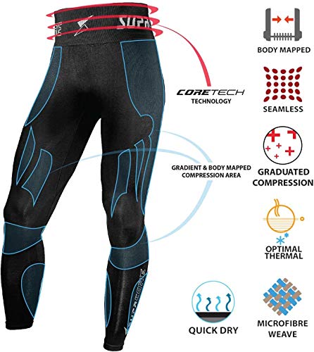 Supacore - Leggings de compresión Coretech para Hombre, la única Prenda de compresión de Grado médico sin Costuras para Deportes, Entrenamientos y recuperación