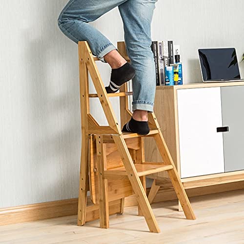 SXFYWYM Escaleras De Madera para Cocina Taburetes Pequeños para Pies Taburete Plegable De Madera para Adultos Y Niños Escalera De Mano Plegable para Interiores Banco De Zapatos Portátil