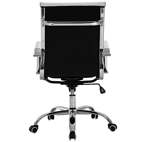 T-LoVendo TLV-SB2 Silla de Oficina de Diseño Ergonomica Reclinable Piel Cuero Sintetico-Blanca