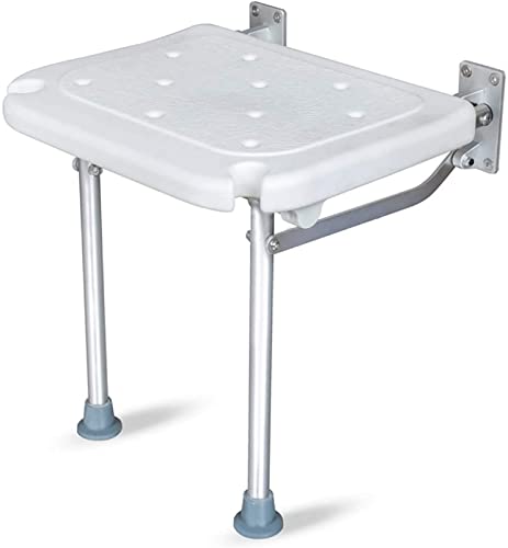 Taburete de ducha Banco de ducha plegable Asiento de baño abatible atornillado Taburete de baño Silla de baño montada en la pared con patas antideslizantes Orificios de drenaje Cabezal de ducha S