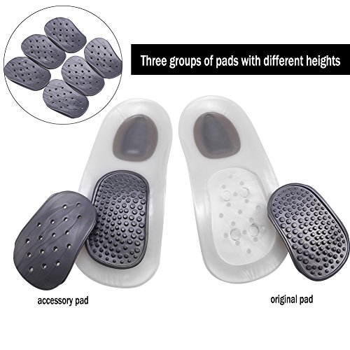 Tacones - Inserciones de zapato de nano-plata para fascitis plantar, dolor de talón, espolón óseo y dolor de Aquiles - Soporte de almohadilla y amortiguador Corrección de piernas O/X(F)