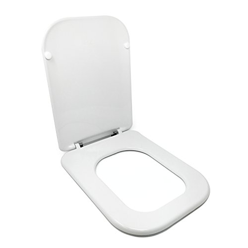 TAPA WC COMPATIBLE | GALA 2000 GALA | TONCA - CONCA - PIERRE CARDIN IDEAL STANDARD | ASIENTO INODORO | BISAGRA ACERO INOX | FÁCIL INSTALACIÓN Y LIMIEZA | MUY RESISTENTE | BLANCO | 44 x 34 x 4 cm