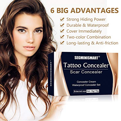 Tatuaje Corrector,Concealer,Cicatriz Corrector,Cicatriz Profesional Tatuaje Corrector Corrector de Piel Impermeable Crema de Camuflaje Cosmética Conjunto Crema