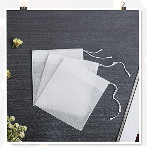 Té Cordón Filtro Bolsas Té para Suelto 400pcs Bolsas Té Desechables vacías con de Hojas Sueltas de Té para Té Vacía con Cordón para Té de Frutas Flores Especias Polvo de Hierbas 6x8cm