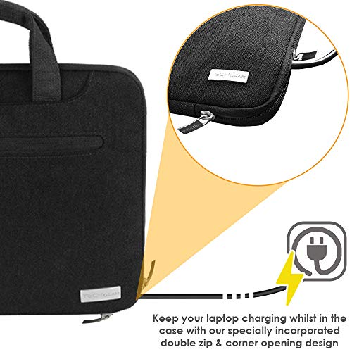 TECHGEAR Funda para 11-12,3 computadoras portátiles, Bolsa portátil Multifuncional para computadora portátil con Correa Ajustable para el Hombro, Correa de Equipaje y manijas supresibles