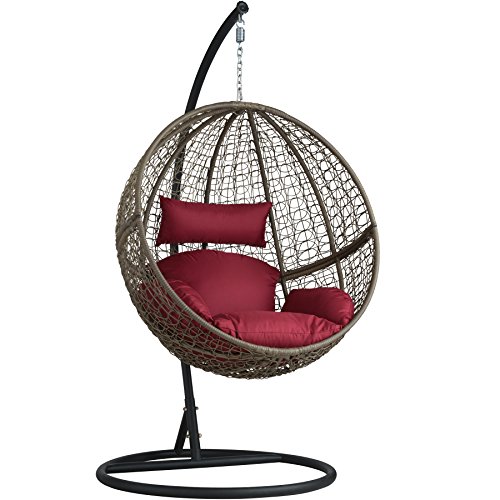 TecTake Sillon Colgante con Soporte de Acero Robusto Jardin terraza (Marron | No. 401776)