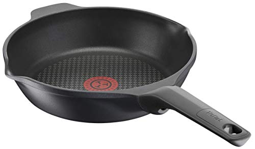 Tefal Aroma- Juego de 3 Sartenes: 3 Sartenes de 22/24/26 cm de aluminio fundido, recubrimiento titanio, sartenes antiadherentes, Thermosport, bordes vertedores, base gruesa, todo tipo de cocinas