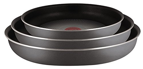 Tefal Ingenio Essential - Juego de 3 Sartenes + Mango extraíble: Sartenes de 20/24/26 cm y Mango intercambiable, sartenes antiadherentes, material Powerglide, Thermospot, apto horno y lavavajillas