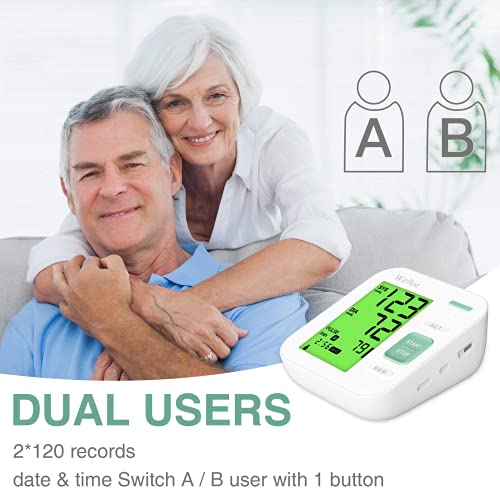 Tensiómetro de Brazo Digital, APP con Gestión de Datos, Usuario Dual, Detección del Pulso Arrítmico, Home Blood Pressure Monitor con Brazalete 22-40cm