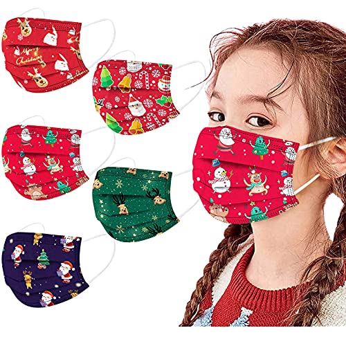 TGTB 50PC Niños Infantil para mascarillas, Infantiles Colores desechable para mascarilla 3 Capas Surtidos,Dibujos Animados para Actividades Aire Libre, Patrón Escuela, Fiesta (A-3)