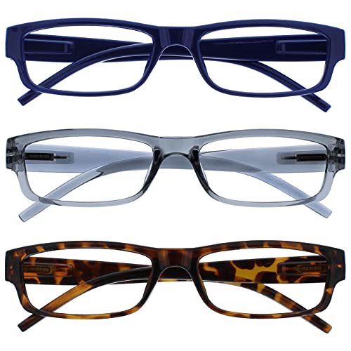 The Reading Glasses Company Gafas De Lectura Azul Gris Marrón Ligero Cómodo Lectores Valor Pack 3 Hombres Mujeres Rrr32-372 +2,00 3 Unidades 88 g