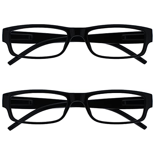 The Reading Glasses Company Gafas De Lectura Negro Ligero Cómodo Lectores Valor Pack 2 Estilo Diseñador Hombres Mujeres Uvr2Pk032 +1,50 2 Unidades 70 g