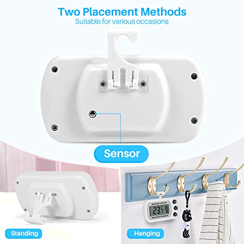 Thlevel Termómetro para Frigorífico Termómetro de Frigorífico Congelador Impermeable con Gancho, Pantalla LCD Fácil de Leer, Función de Registro Máximo/Mínimo (blanco 2pcs)