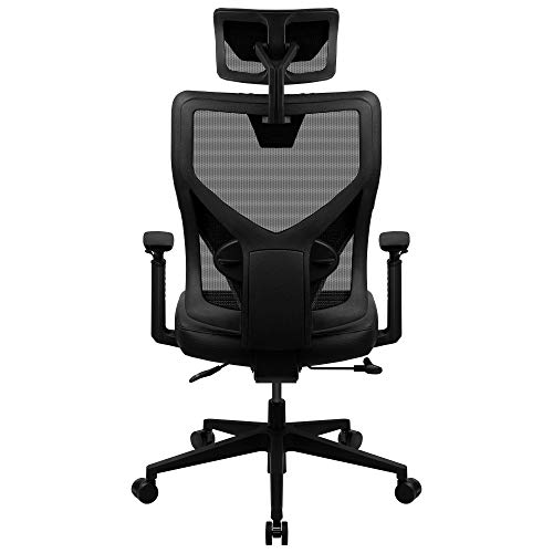 ThunderX3 YAMA1, Silla Gaming Ergonómica Negra, Ultraconfortable, Soporte Lumbar