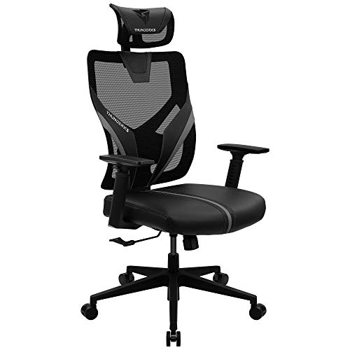 ThunderX3 YAMA1, Silla Gaming Ergonómica Negra, Ultraconfortable, Soporte Lumbar