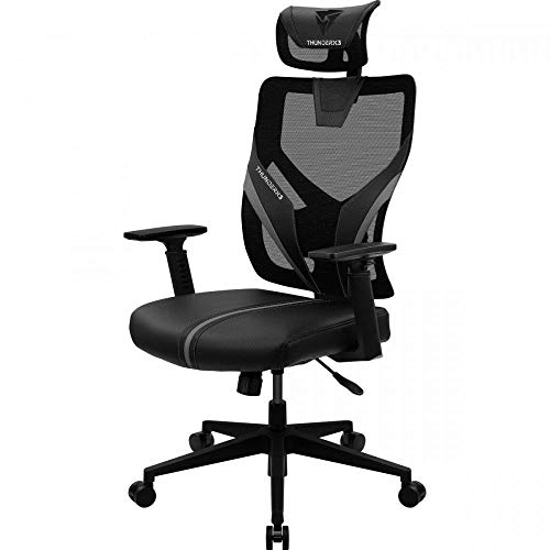 ThunderX3 YAMA1, Silla Gaming Ergonómica Negra, Ultraconfortable, Soporte Lumbar