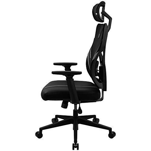 ThunderX3 YAMA1, Silla Gaming Ergonómica Negra, Ultraconfortable, Soporte Lumbar