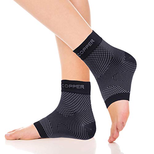 Thx4COPPER Calcetines de compresión ajustables, fascitis plantar, tobillera, tobillera para dolor de tobillo, torceduras, tendinitis de Aquiles, espolón calcáneo, vendaje para el pie unisex, 1 par