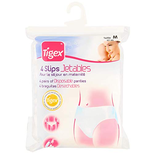 Tigex 80800021 - Pack de 4 bragas desechables, talla M, color blanco