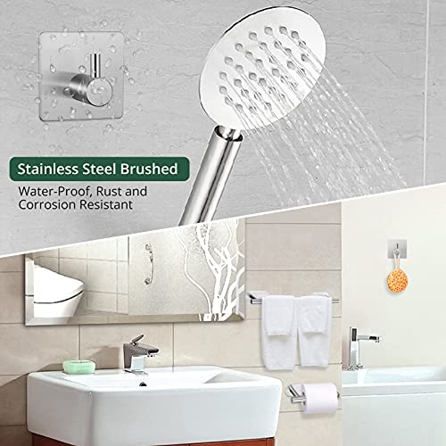 Toallero Baño Autoadhesivas, JiGiU Juego de Accesorios de Baño de Acero Inoxidable para Montar en la Pared Barra de Toallero de Baño ,Soporte de Papel Higiénico/Portarollos, Gancho