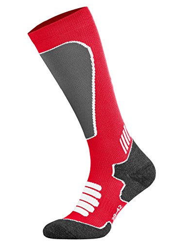 Tobeni Sport Medias de Compresión Ciclismo- Correr- Esquí- Calcetines para Mujer y Hombre Color Rojo Tamaño 39-42