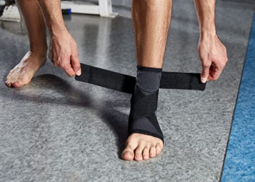 TOBILLERA ORTOPÉDICA CON REFUERZO LATERAL TRANSPIRABLE PARA ESGUINCES, LESIONES, INESTABILIDADES, EDEMAS DE TOBILLO.PARA HOMBRE Y MUJER. PARA HACER DEPORTE. ESTABILIZA EL TOBILLO. (M (19-21 cm))