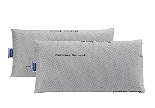 Todocama - Almohada viscoelástica Carbono Natural, compuesta por un núcleo 100% viscoelástico con partículas de carbono activo que disminuyen los malos olores y humedades. (Pack de 2 unidades - 75 cm)