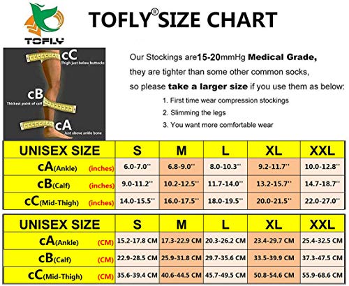 TOFLY Medias de compresión para muslo, opacas, 1 par, soporte firme de compresión de 20 - 30 mmHg con banda de silicona, mangas de compresión sin pies, tratamiento de hinchazón, varices, Black M