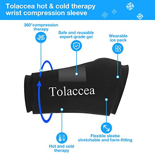 Tolaccea muñequera, soporte de muñeca con gel flexible para muñeca de compresión, terapia de frío y calor, alivio del dolor del túnel carpiano, artritis reumatoide, tendinitis, lesiones deportivas