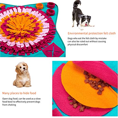 Tonsooze Snuffle Mat para Perros, Alfombra de Actividades para Mascotas, Alfombra Olfato Perro Mascotas Perros tapete de Entrenamiento rompecabezas Juguetes de alimentación Bowl