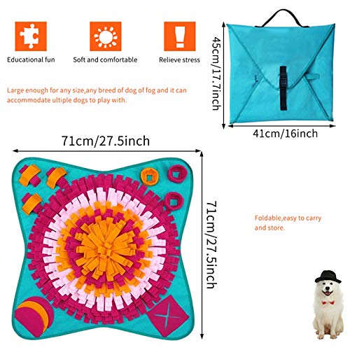 Tonsooze Snuffle Mat para Perros, Alfombra de Actividades para Mascotas, Alfombra Olfato Perro Mascotas Perros tapete de Entrenamiento rompecabezas Juguetes de alimentación Bowl