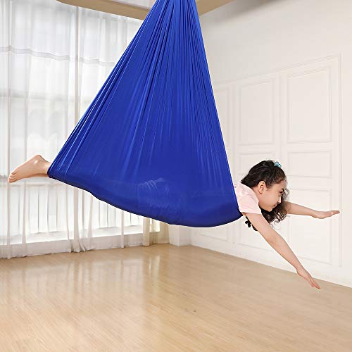 Topchances Columpio de Terapia Interior para Niños y Adolescentes, Hamaca Suave con Necesidades Especiales para Niños, Yoga, Integración Sensorial, Camping al Aire Libre (Azul, 1.5m)