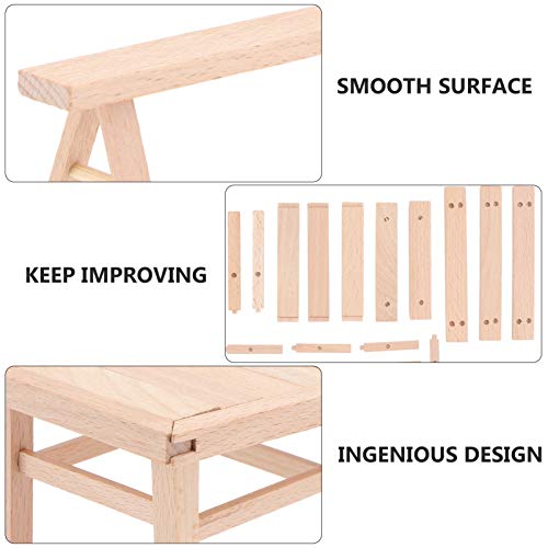 TOYANDONA Casa de Muñecas en Miniatura Mesa de Comedor Juego de Sillas para Niños Formas de Madera Rompecabezas de Tangram de Madera Rompecabezas Juguetes Montessori para Niños Pequeños