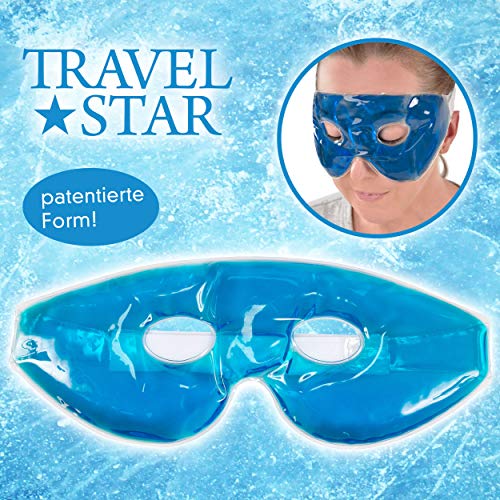 Travel Star TS de c de 1000 Gel de Ojos/Relajación de/Wellness Máscara, Terapia de frío/Calor para Insomnio, poliéster, Azul, 23 x 8 x 2 cm