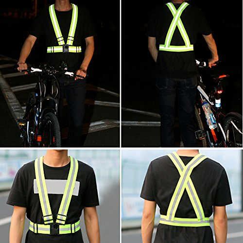 TRIXES Chaleco Ajustable Unisex de Gran Visibilidad - Arnés de Seguridad Reflectante - Verde Fluorescente