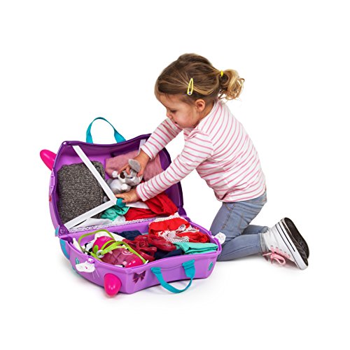 Trunki Maleta correpasillos y equipaje de mano infantil: Gato Cassie (Lila)