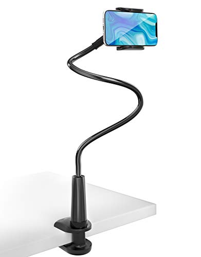 Tryone Soporte Movil Teléfono – Soporte Flexible con Brazo de Cuello de Cisne para Serie iPhone /Celulares Samsung/Huawei/Google Pixel y Más, 70 cm de Longitud en Total