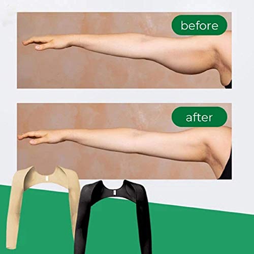 TTCPUYSA MaxiCurve Posture Support Mangas adelgazantes, Moldeador de Brazo Superior Post quirúrgico Mangas de compresión más Delgado Brazo Modelador de Hombro (Beige, M)