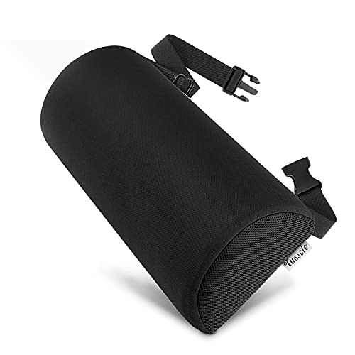 Tusscle Cojin Lumbar Silla Office con Esponja,Almohada Lumbar Soporte de Ergonómica para Coche,Ruedas, Ayuda a Corregir la Postura Sentada (Correas fijas)