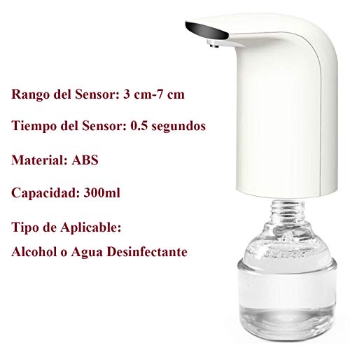 TZSUNRISE Dispensador Alcoholico Automatico, 300ML Gran Capacidad, Sin Contacto Dispensador de Alcoholsin, Sensor de Infrarrojos, Dispensador Automático de Pulverizador de Alcohol