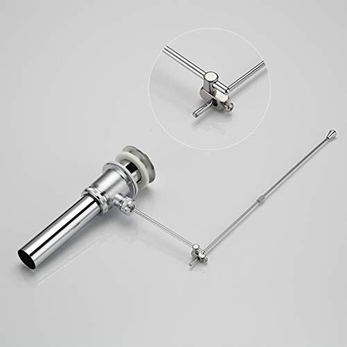 ubeegol Tirador Desagüe con rebosadero Válvula para Lavabo drenaje cromo desagüe excéntrico Tapón de lavabo (11/4 Tapón Tren Juego de barras para lavabo