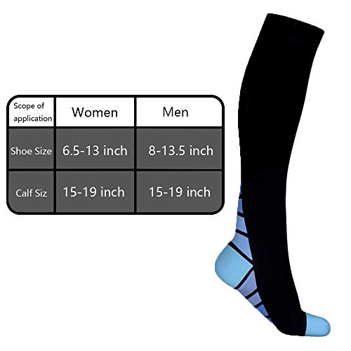 UBERMing 2 Pares Calcetines de Compresión Medias de Compresión para Hombres y Mujeres Calcetines de Running Deportivos Varicosas Embarazo para Acelerar la Recuperación Muscular Aliviar el Dolor